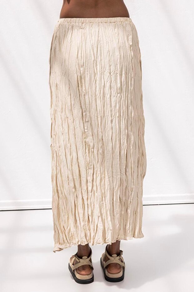 Crashlı Midi Etek - 7