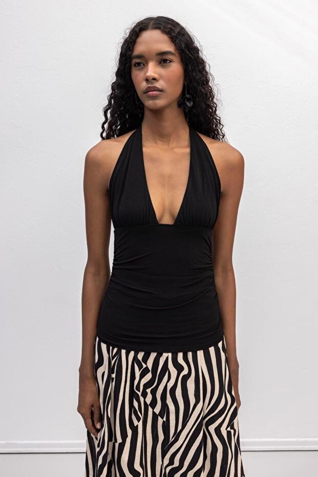 Drapeli Bağlamalı Top - 4