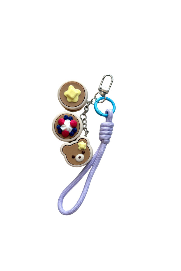 3D Printed Mini Pancake Clicker Keychain Set - Mechanical Switch Sensory Gadget & Premium Lanyard De