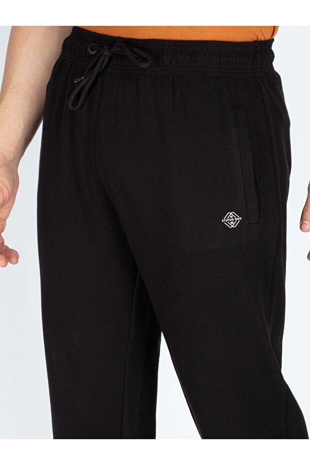 Basic Regular Fit Black Track Pant - 4