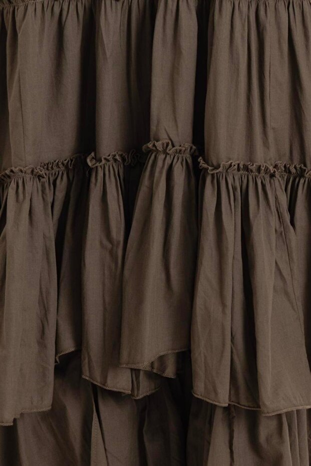 Katlı Maksi Etek - 3