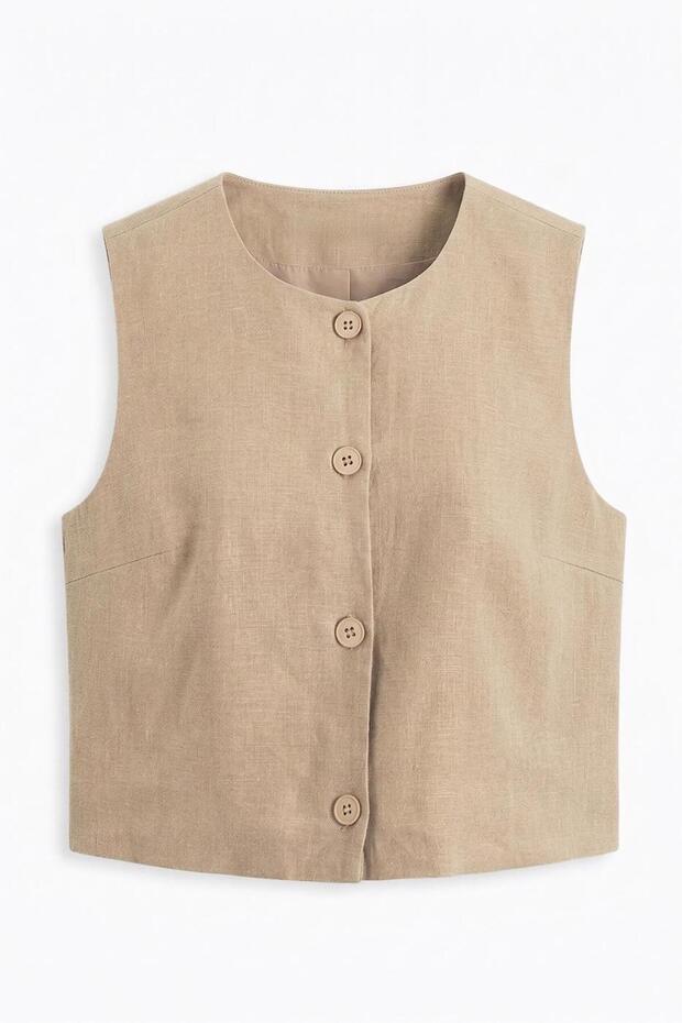 %100 Keten Yelek - 1