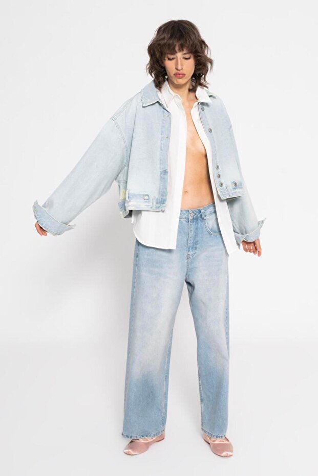 Yıpratmalı Denim Mont - 4