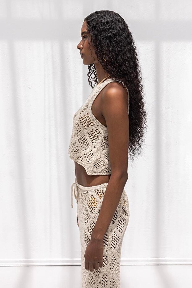 Crop Örgü Bluz - 3