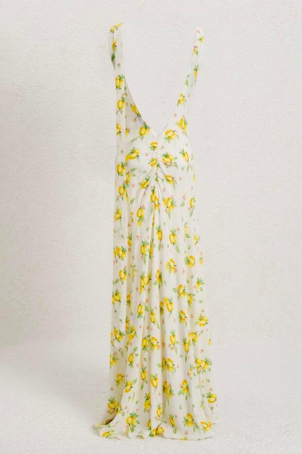 Sırt Dekolteli Midi Elbise - 2