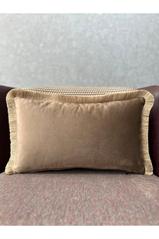 Imported İ Silk a Velvet Brown Color Püs Tasseled Rlent Case 30X50