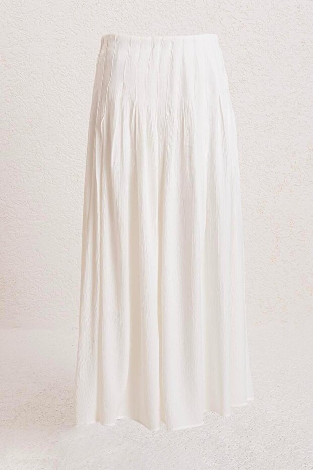 Pileli Midi Etek - 1