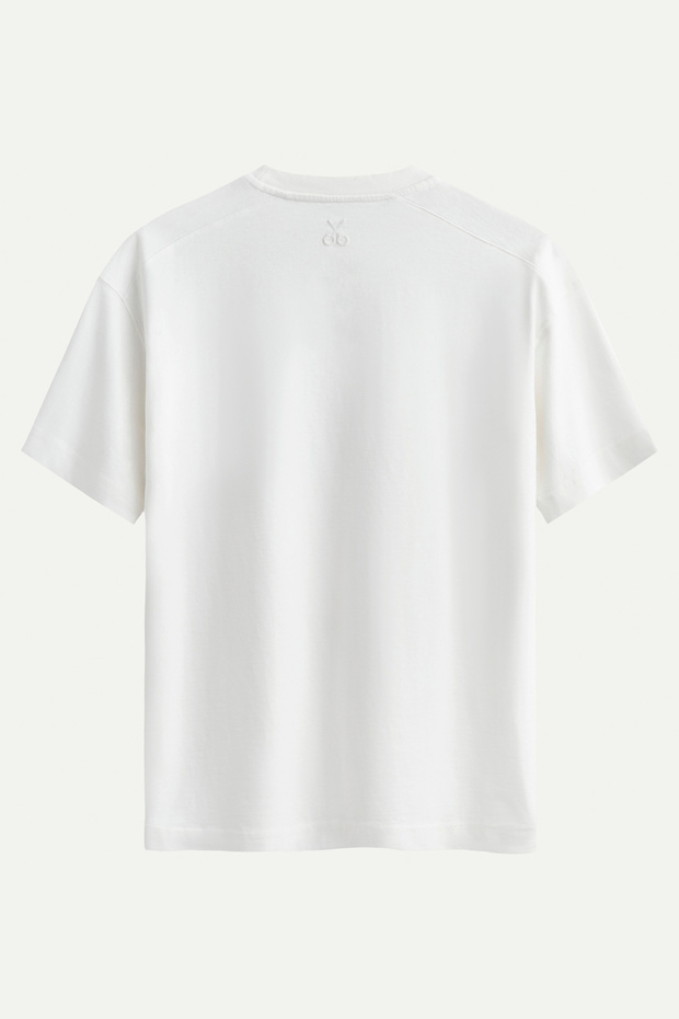 Erkek Oversize Basic T-Shirt - Urban - Off White - 2