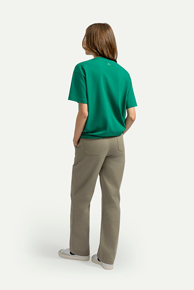 Erkek Oversize Basic T-Shirt - Urban - Forest Shade - 8