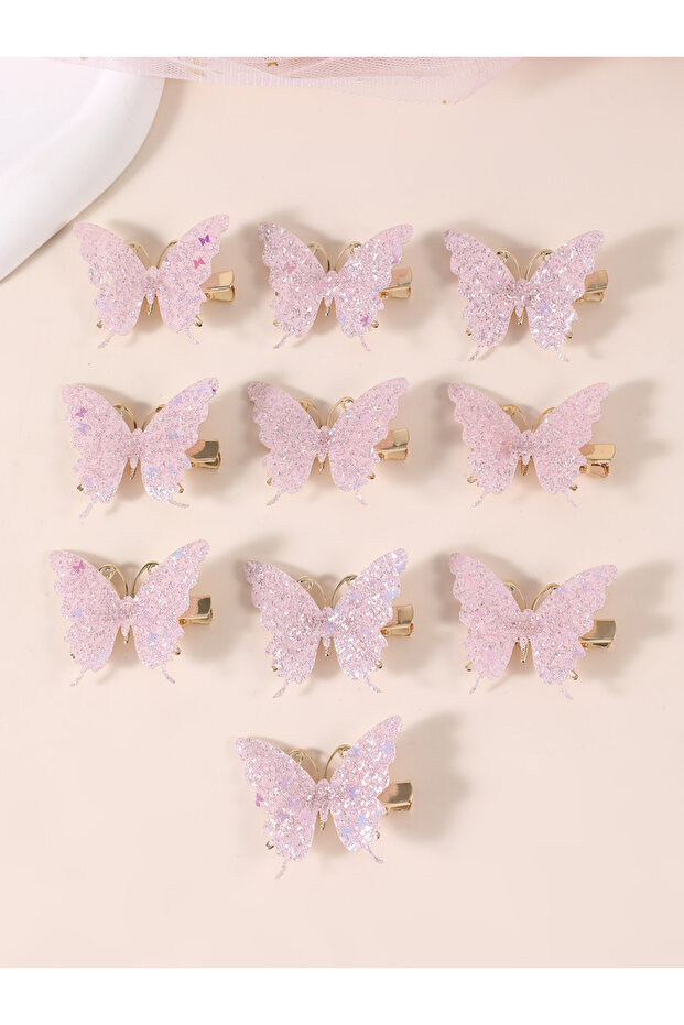 Pack of 10 - Butterfly Hair Clips