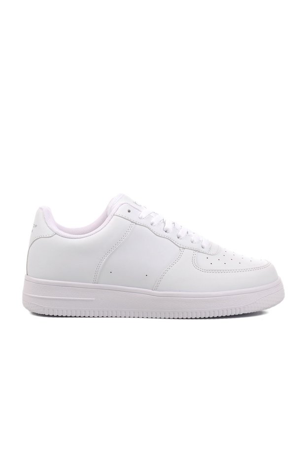 White Lace-Up Men's Sports Shoes