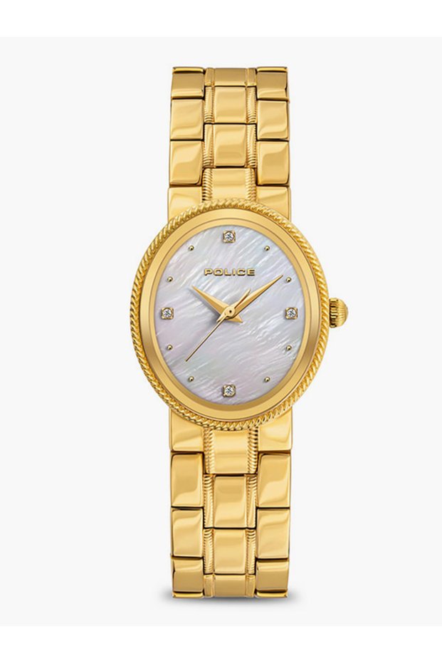 Women's 28 MM Yellow Gold Plated Analog Stainless Steel Watch | PEWLG0038701