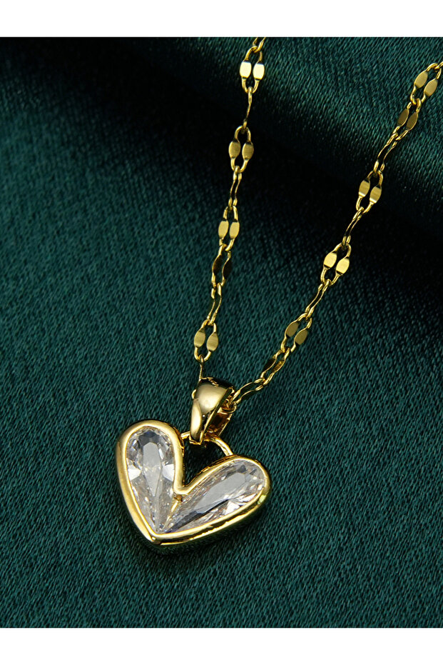 Zircon Heart Shape Pendant Necklace