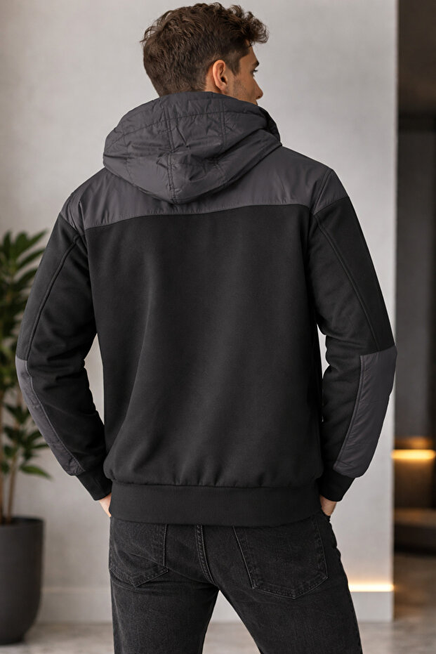 Brada Black with Zipper, Hooded and Mont