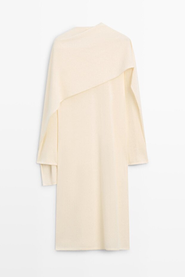 Dökümlü tunik elbise - 5