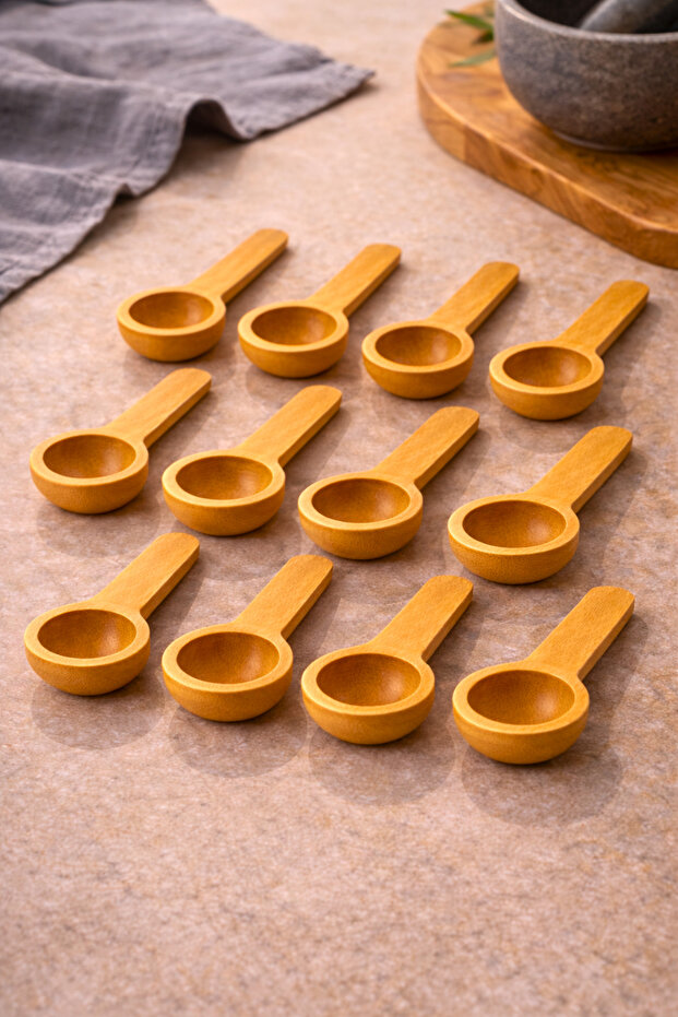 Bamboo Mini Measuring Spice Spoons Set of 12, Spice & Sauce Measuring Spoons, Premium Bamboo Spice Spoons