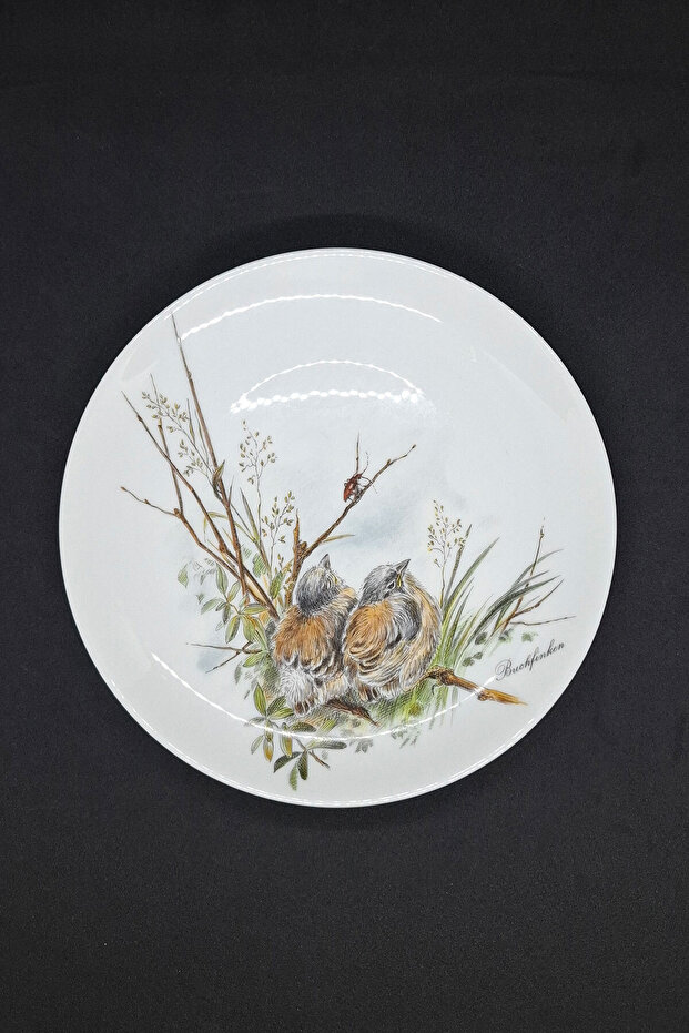 Decorative Porcelain Wall Plate with Bird Motif 20 cm