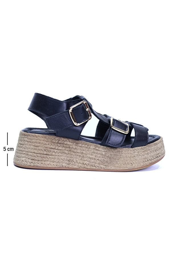 Lessie Genuine Leather Soft Material Wedge Sole Women's Sandals