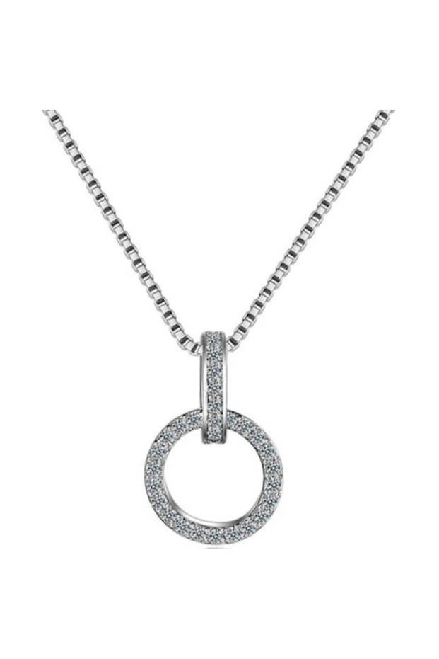 Double Circle Necklace with Crystals