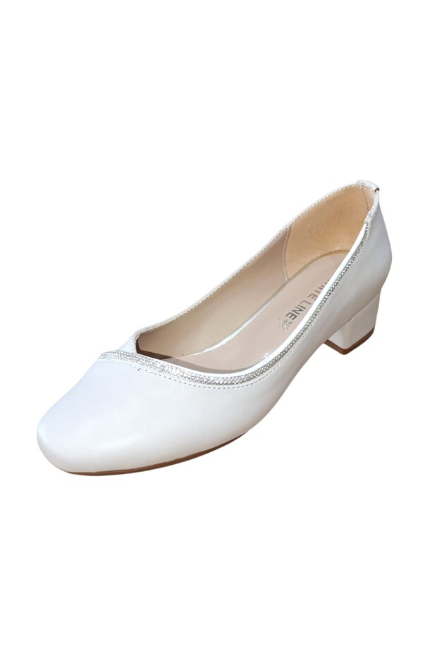 9906 Women's Stoned Thick Short Heeled Stylish Shoes