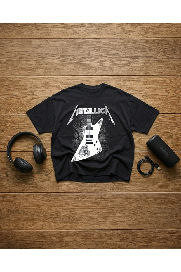 Metallıca Printed Unisex 100% Cotton Pack Oversized T-Shirt