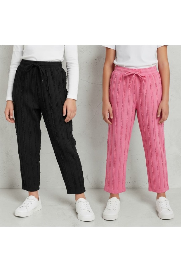 Girls' New Season Carrot Pants 2-Piece Set Buble Fabric