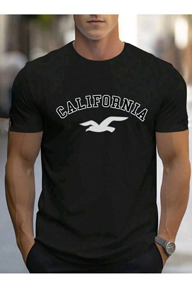 California Printed Regular Men's Summer T-Shirt, Pack of Cotton