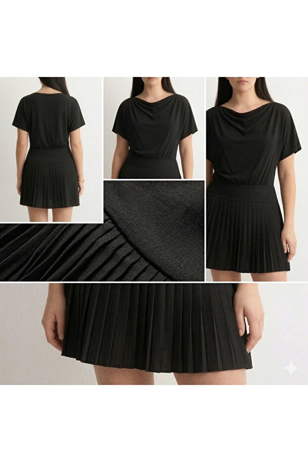 piliseli mini elbise - 4