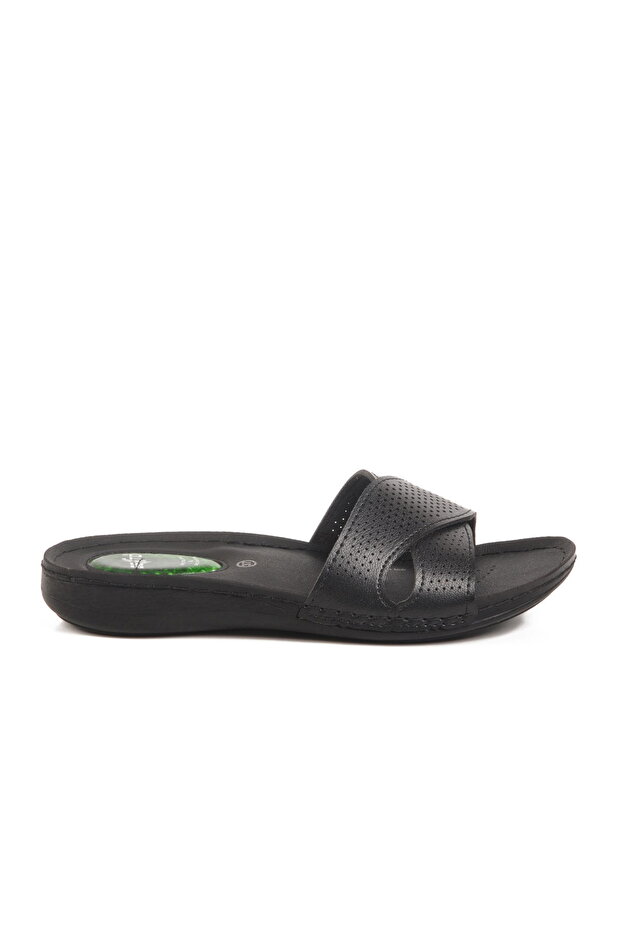Black Gel Sole Anatomical Women's Flat Slippers