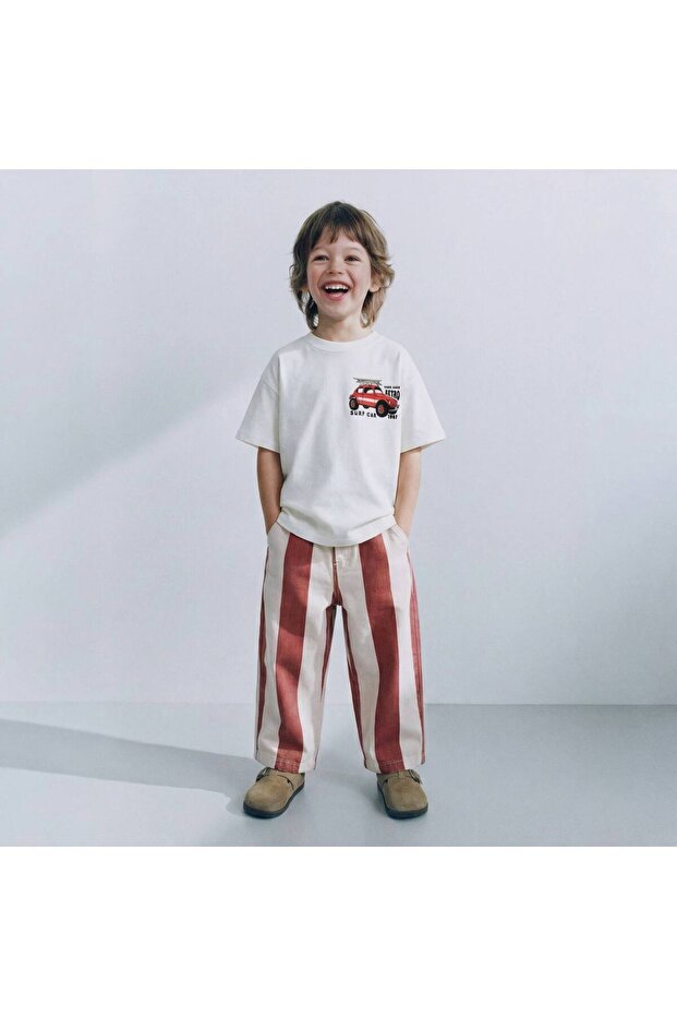 Araba Patterned Boy's Top and Bottom Set - 1