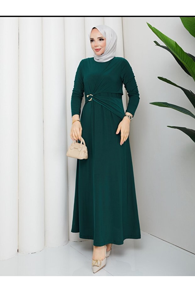 Yanı Buckled Women's Hijab Dress
