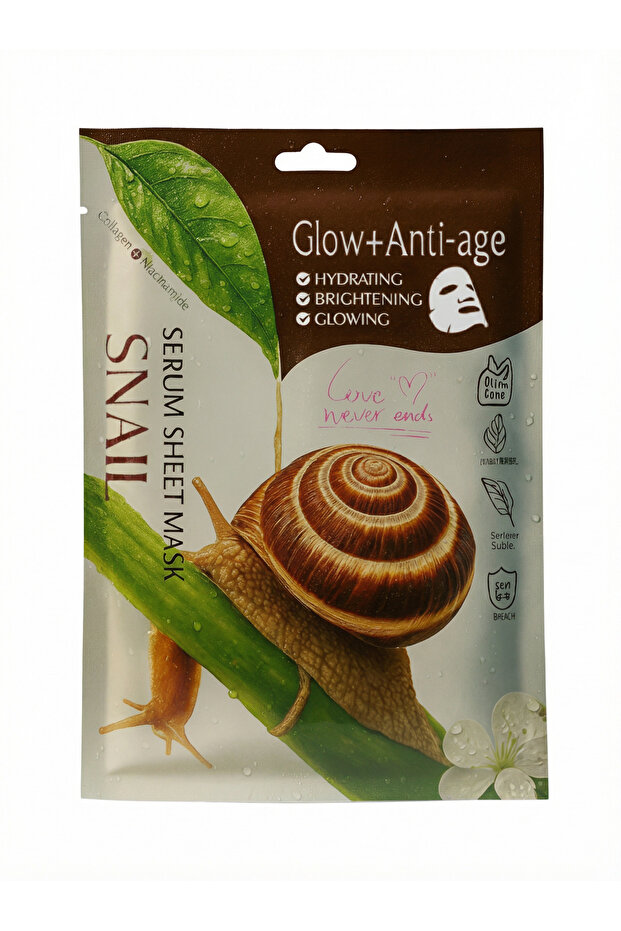 Snail Extract Moisturizing Sheet Mask with Intense Moisture, Skin Revitalizing and Anti-Age Effects