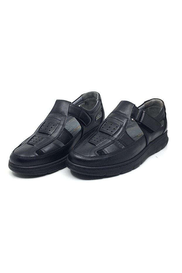 100% Genuine Leather Orthopedic Men's Summer Comfortable Shoes Sandals 39-45