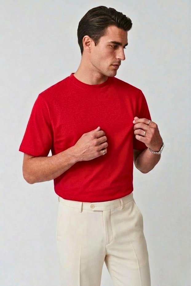 Old Money Men's 100% Soft Fabric Round Neck Cotton Pack Basic T-Shirt