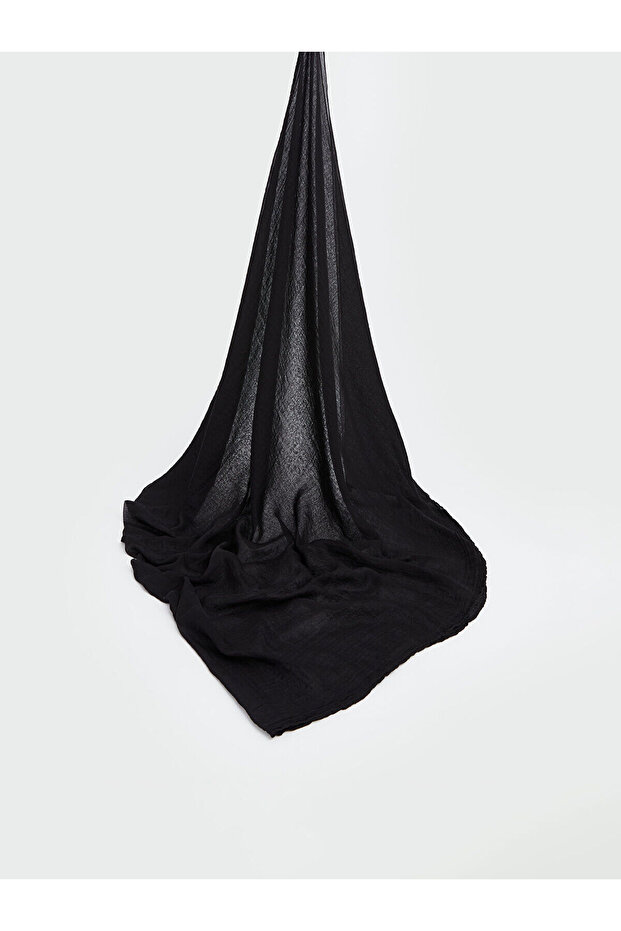 Two Mt Shop Quality Lcw Accessories Black Satin Plain Women's Shawl