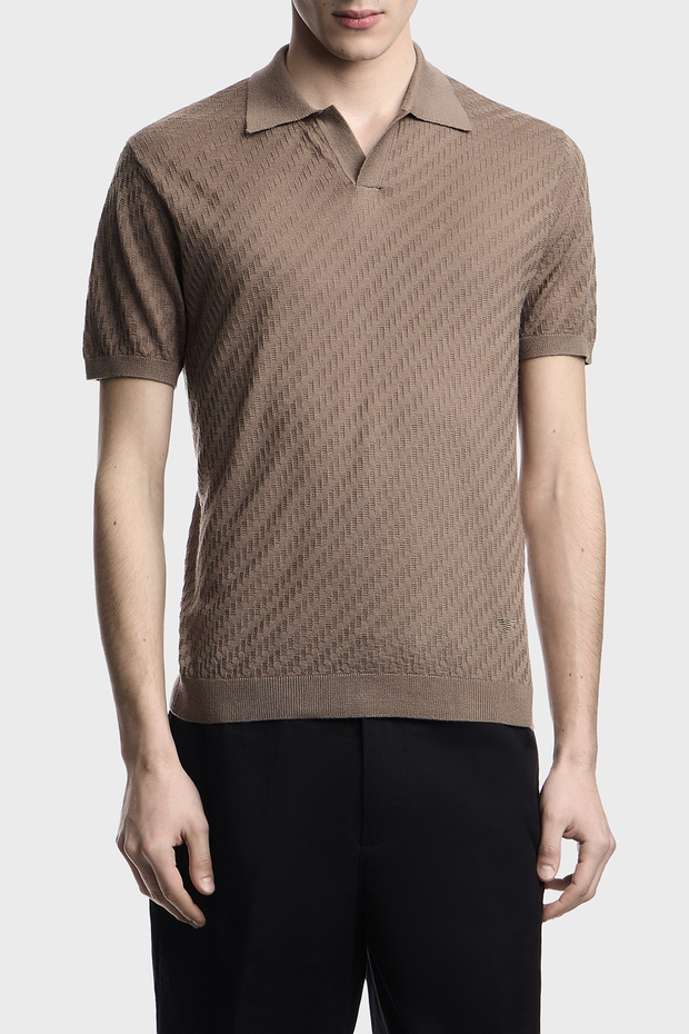 Wool Blend Regular Fit Polo Collar Short Sleeve Sweater Men's Sweater Em004307 Af24573 U62