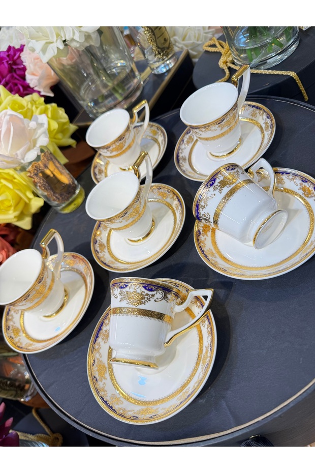 ESTERHOMEDECOR porcelain coffee cup set for 6 people