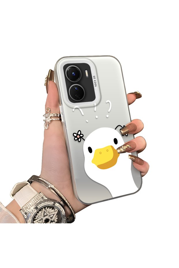 Vivo Y56 Compatible Hard Acrylic Back Silicone Edge Lens Protection Case