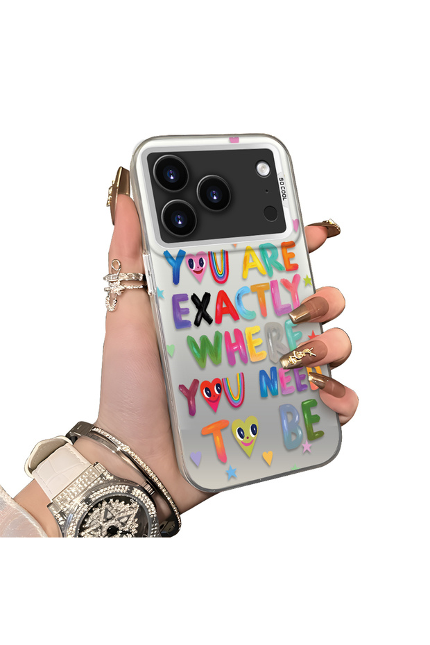 iPhone 17 Pro Max Compatible Hard Acrylic Back Silicone Edge Lens Protection Case