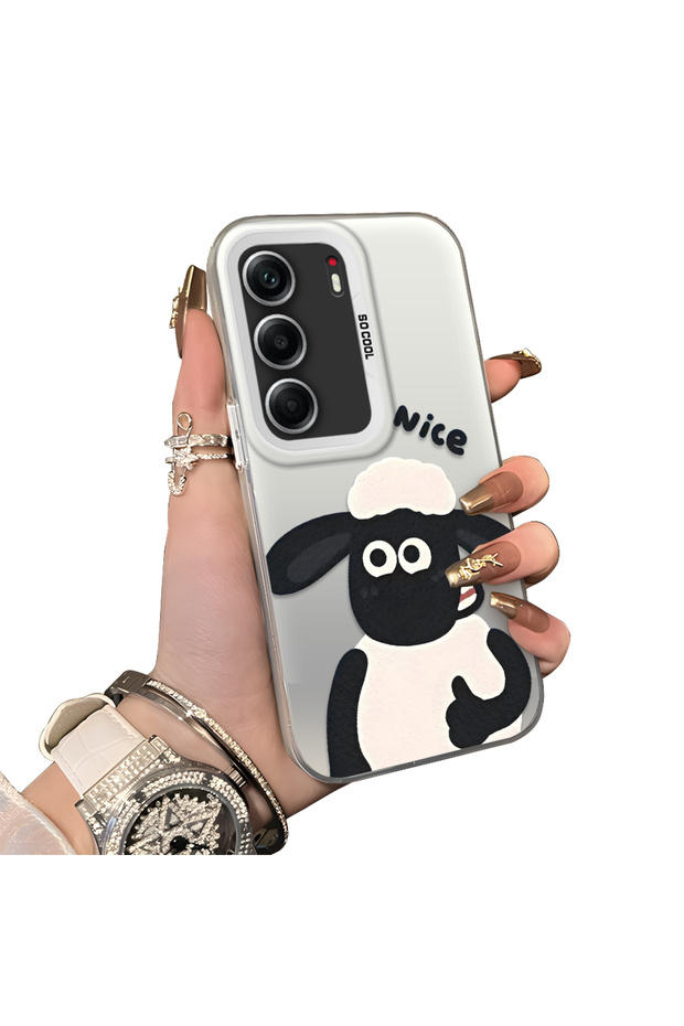 Tecno Camon 40 Compatible Hard Acrylic Back Silicone Edge Lens Protection Case