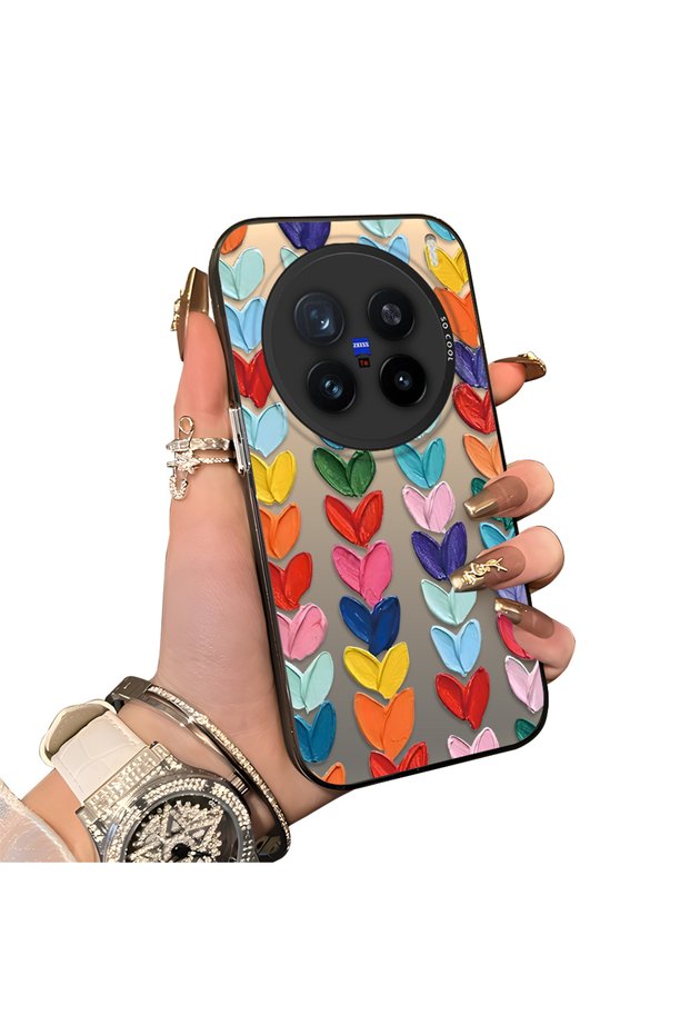 Vivo X200 Pro Compatible Hard Acrylic Back Silicone Edge Lens Protection Case