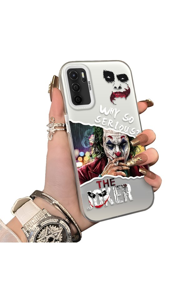 Oppo A55 4g Compatible Hard Acrylic Back Silicone Edge Lens Protection Case