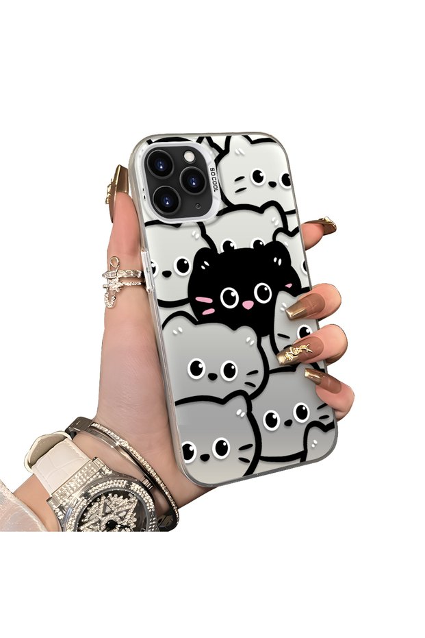 iPhone 11 Pro Compatible Hard Acrylic Back Silicone Edge Lens Protection Case