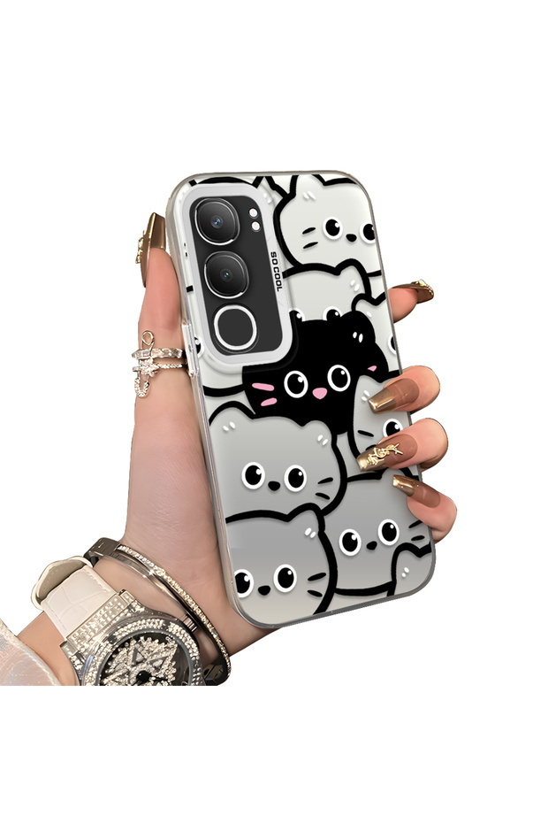 Vivo Y29 5g Compatible Hard Acrylic Back Silicone Edge Lens Protection Case