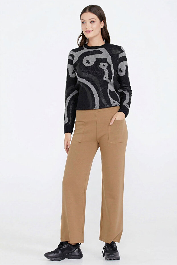 Knitwear Women's Pocketed Pants - Camel