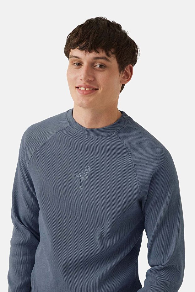 Flamingo Fitilli Sweatshirt - Flint Mavi - 2