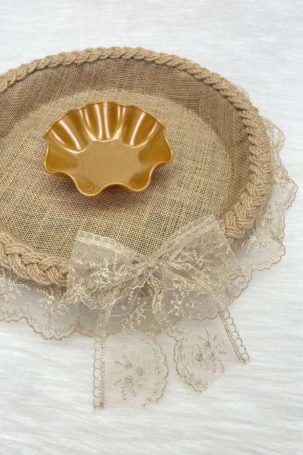 Henna Night Tray, Promise Engagement Wedding Bride Bachelorette Gift Decorative Wicker Jute