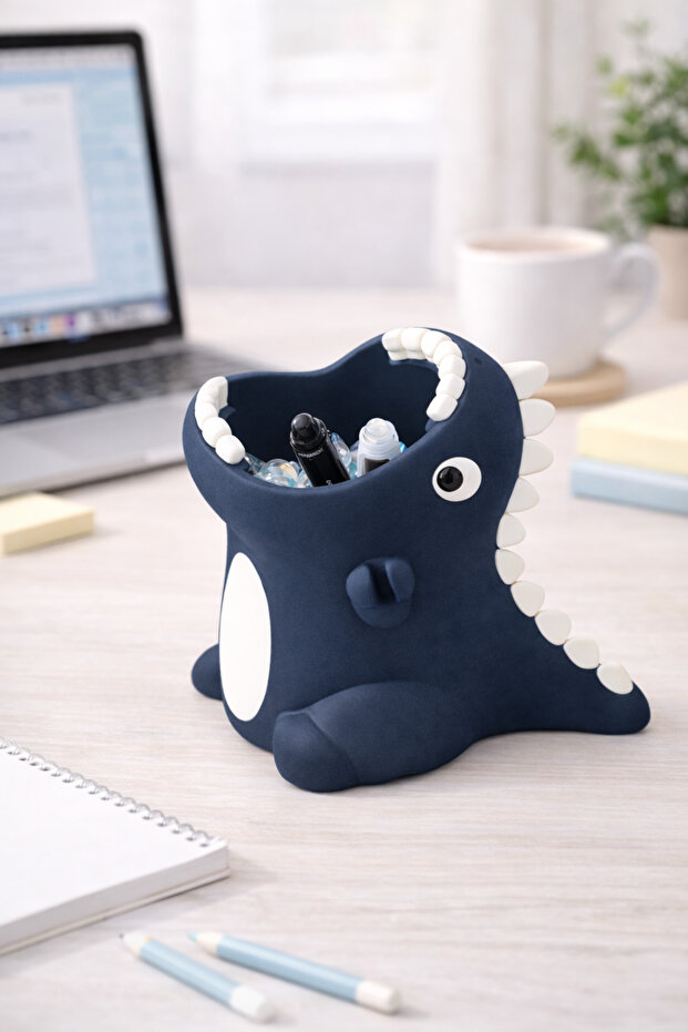 Dinosaur Pen Holder Desktop Organizer, Decorative Desk Pen Holder - Dinosaur Powder