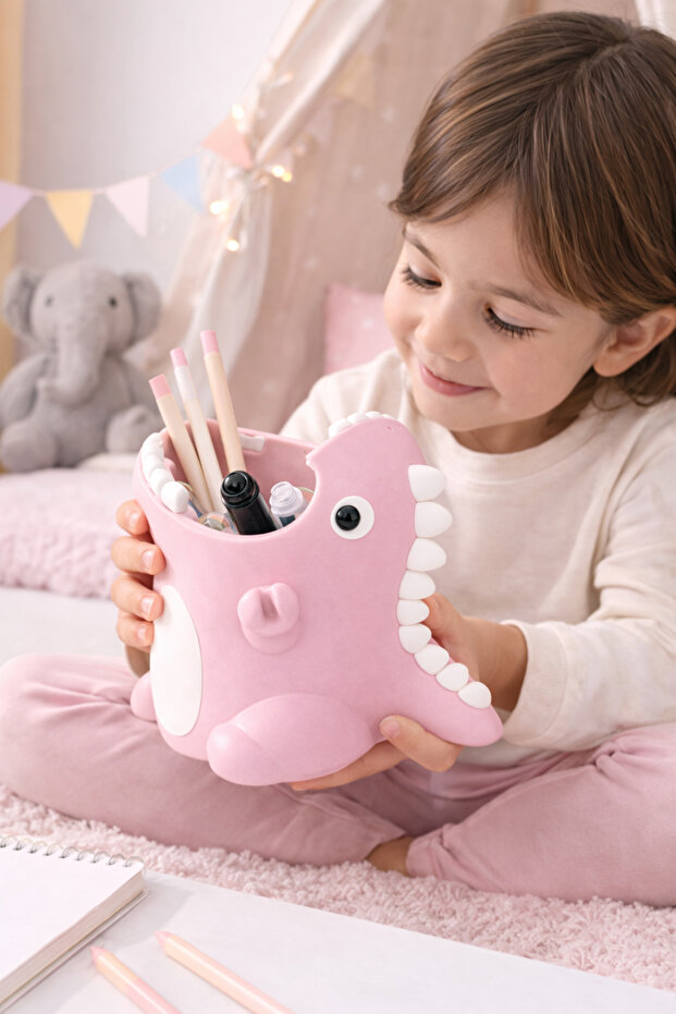 Dinosaur Pen Holder Desktop Organizer, Decorative Desk Pen Holder - Dinosaur Powder