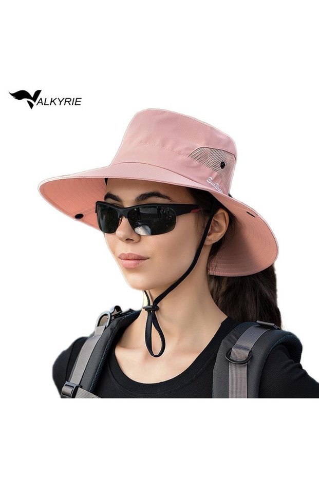Outdoor Sun Hat Unisex Camping Trekking Safari Fisherman Hat Uv Protection Pink